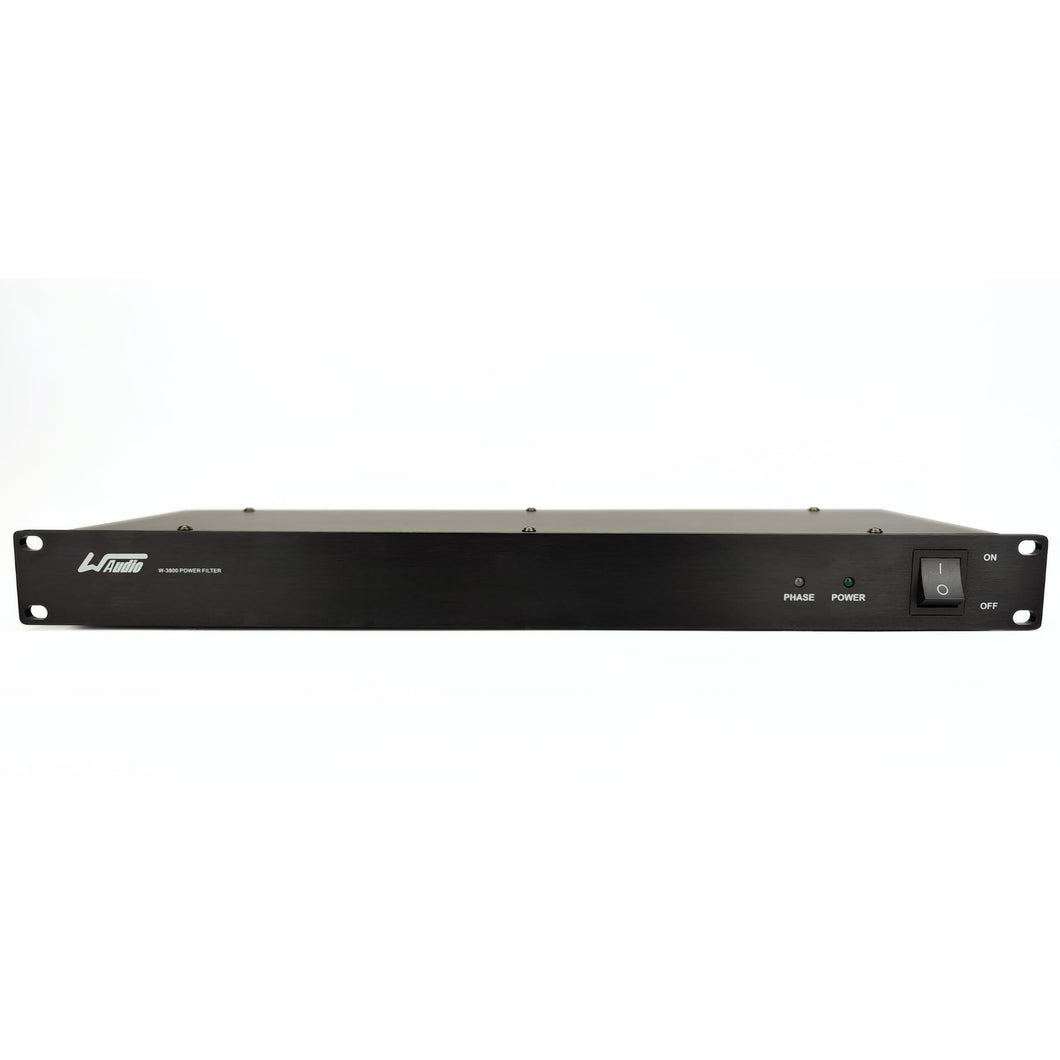 WAudio Rackmount 1U Line Conditioner - AC Noise Power Filter, Surge Protection with Phase Detect