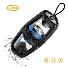 Load image into Gallery viewer, Portable Wireless Bluetooth Speakers - JUSTNEED Mini Outdoor Speakers Kit with 10W True Wireless Stereo Sound IPX5 Waterproof for Home Party Travel Camping Hiking Beach, 2 Pack Black